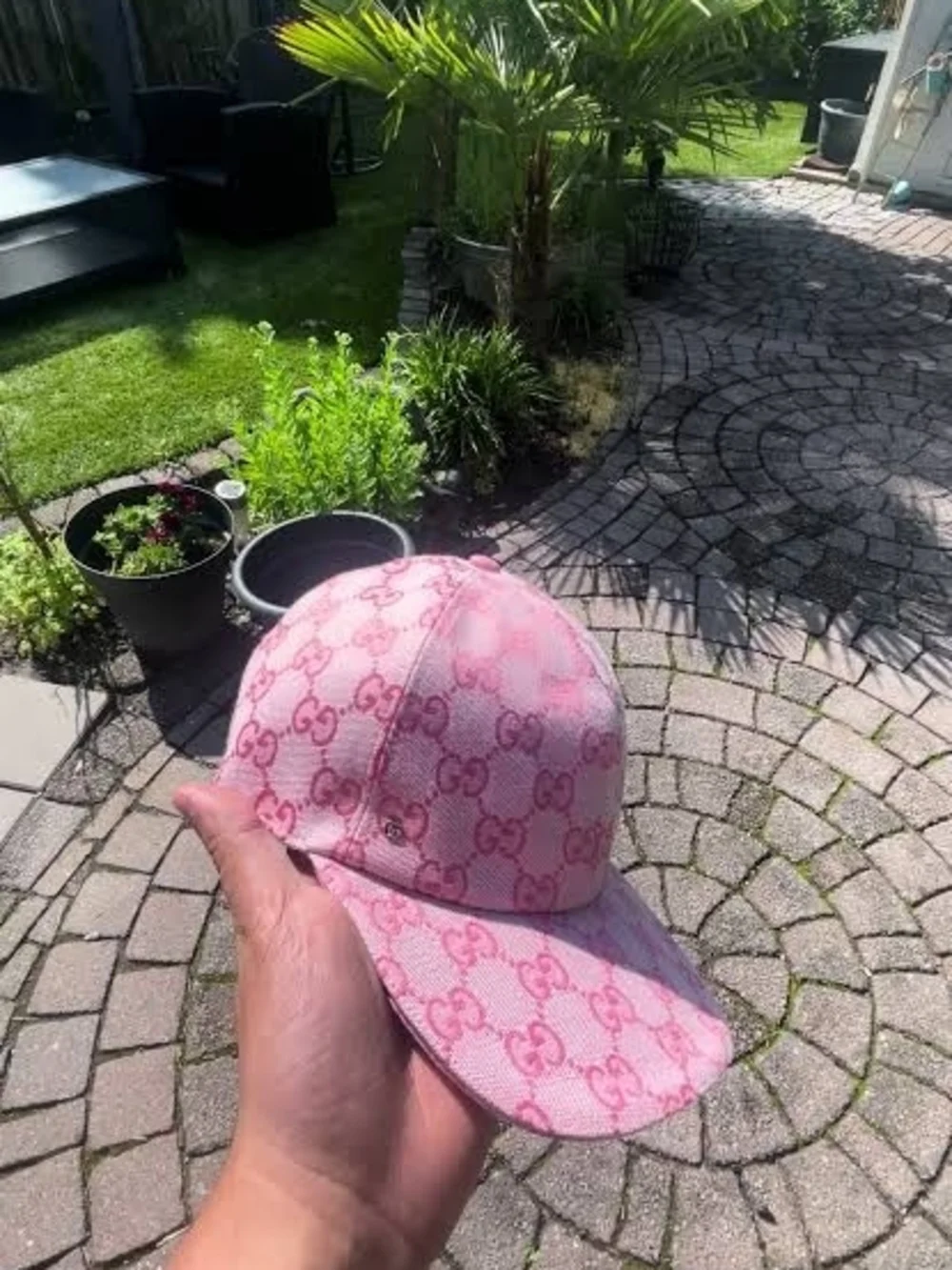 Gucci Pink GG Monogram Men Women Cap